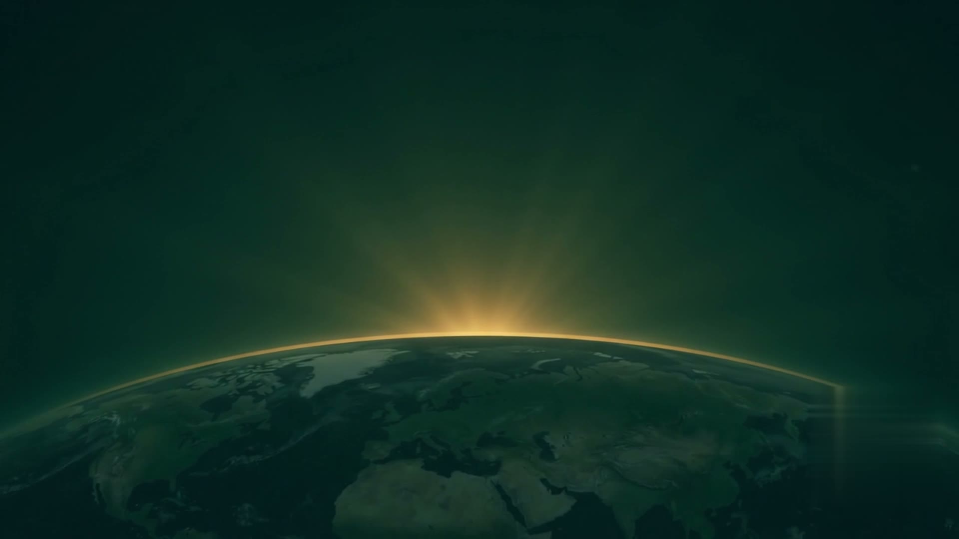 First light cresting the dark curve of the earth, from the BeWell'r film